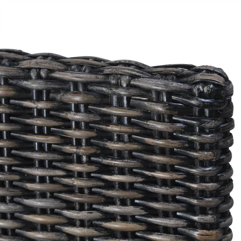Swen Studio -  Dining Chairs 6 pcs Black Kubu Rattan and Mango Wood